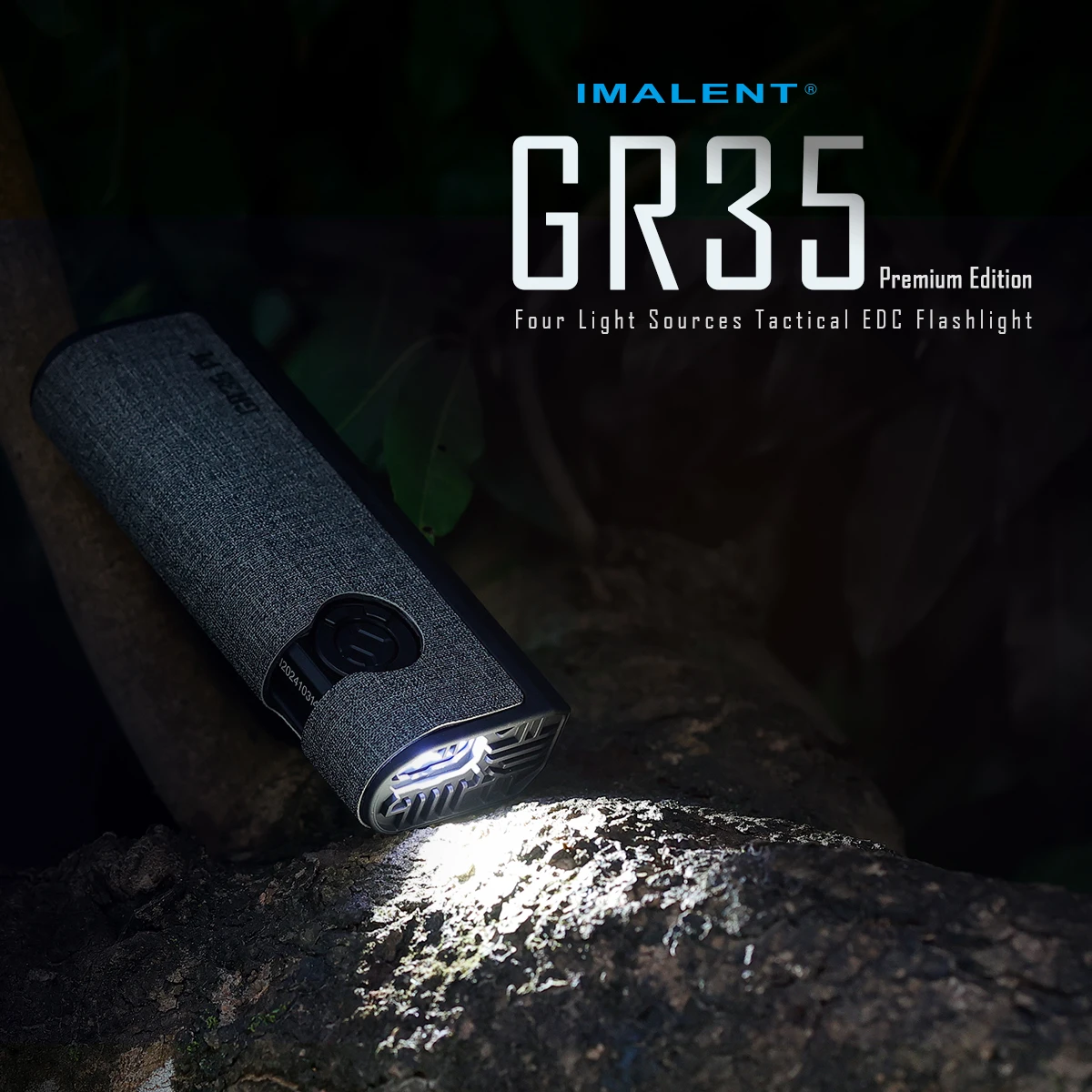 IMALENT GR35 Rechargeable EDC Flat Flashlight with Type-C Charging Case (White LED Combo 2800 Lumen Portable Light) for Camping