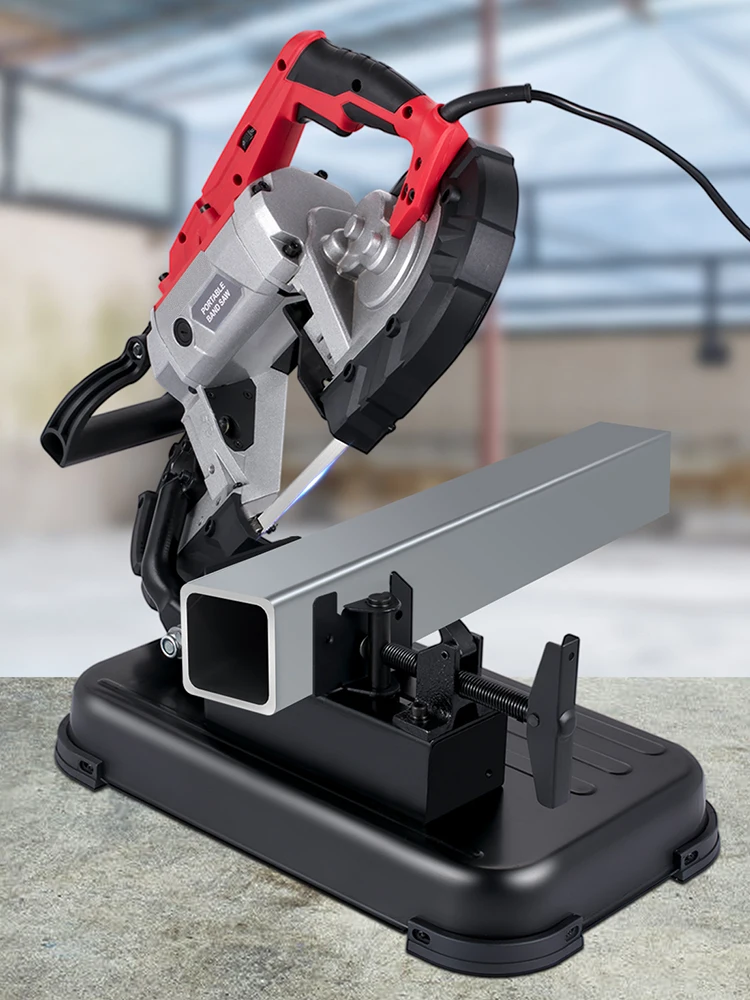 SucceBuy Portable BandSaw 5Inch Cutting Capacity Cordless Variable Speed 10Amp Motor Deep Cut Bandsaw for Metal Wood Pipes Rebar