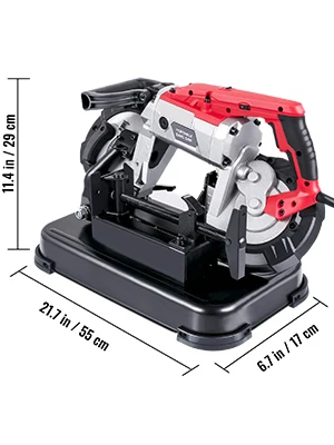 SucceBuy Portable BandSaw 5Inch Cutting Capacity Cordless Variable Speed 10Amp Motor Deep Cut Bandsaw for Metal Wood Pipes Rebar
