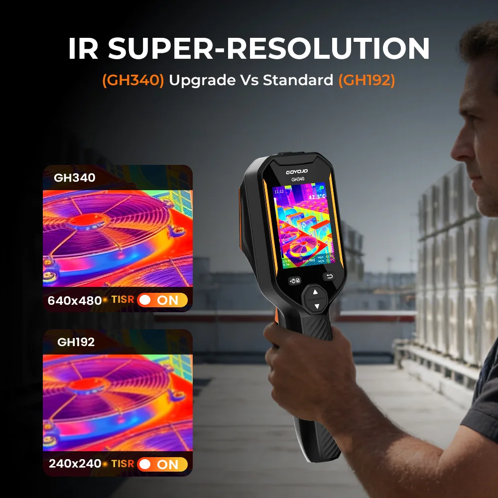 GOYOJO GH192 GH340 Thermal Camera, 320 X 240 2.8" LCD Screen, Dual-Camera Thermal Imaging Camera with 2MP Visual Camera Infrared Cameras for HVAC Electrical Building Inspection