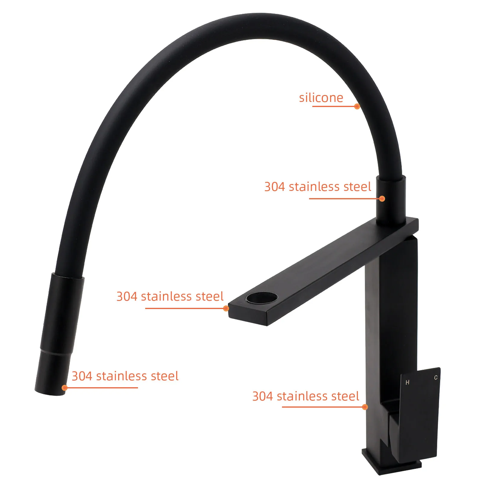 **Sydney Stock** KYLINS Brushed Gold Gun Metal Black Nickel Pull Down Out Kitchen Mixer Tap Sink Faucet WaterMark Wels