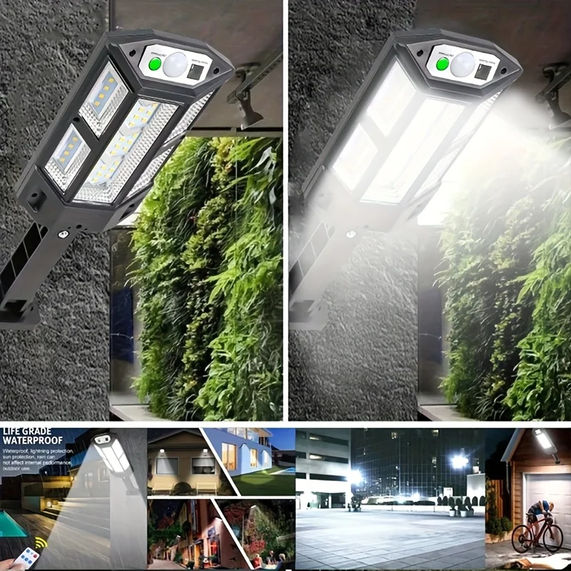 3000LM Super Bright Solar Outdoor Light, Motion Sensor Solar Light, 3 Lighting Modes, Equipped with 43 LED Beads, Security Wall