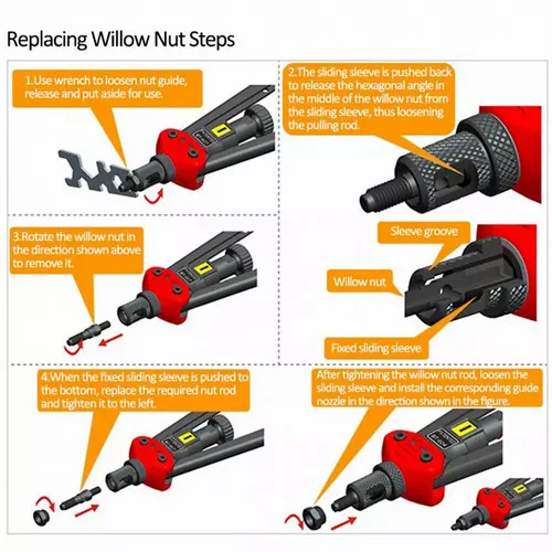 PORIYA Up To 1660pcs Rivet Tool Riveting Gun Rivnut Riveter Thread Nutserts Hand M3-M12