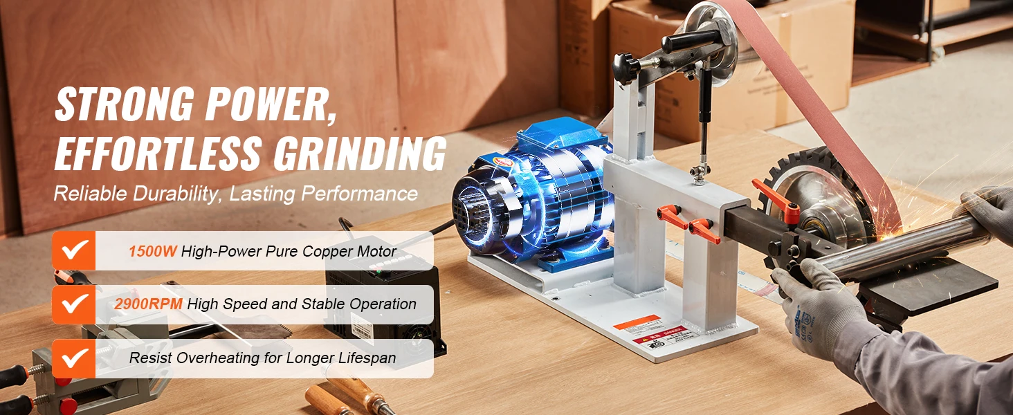 SucceBuy Belt Grinder Sander 72x 2-Inch Variable Speed Polisher 1500W Polishing Grinding Machine for Metalworking Knife Making