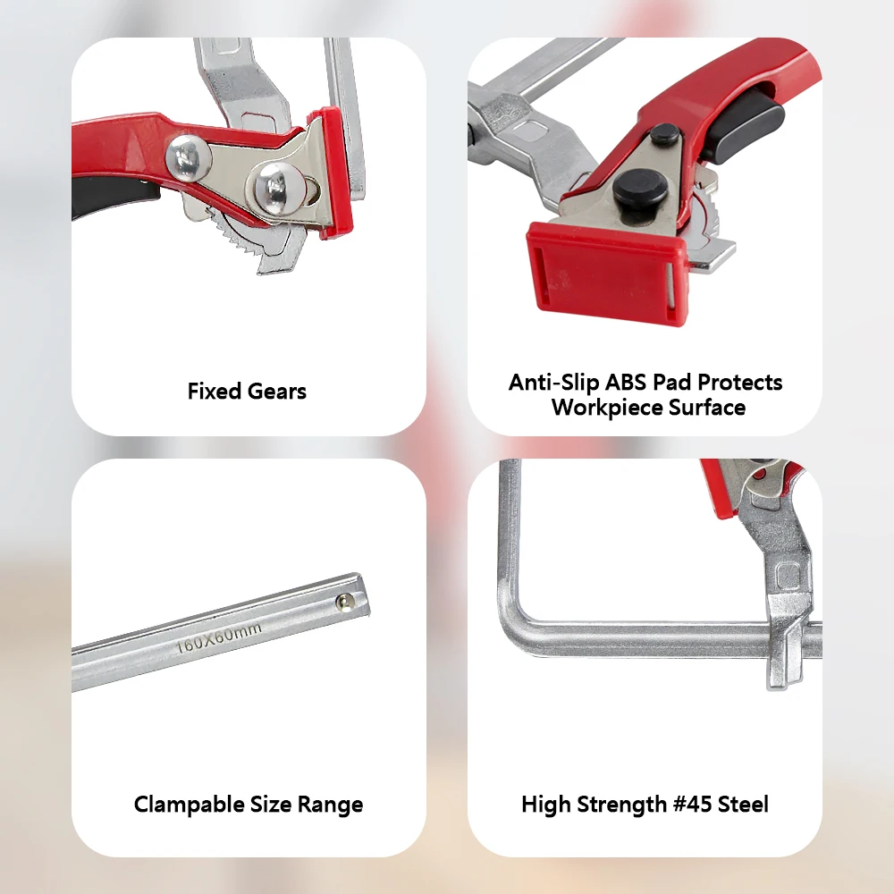Allsome 2pcs Ratcheting Quick Release Clamp , For MFT and Guide Rail System, Bar Clamp