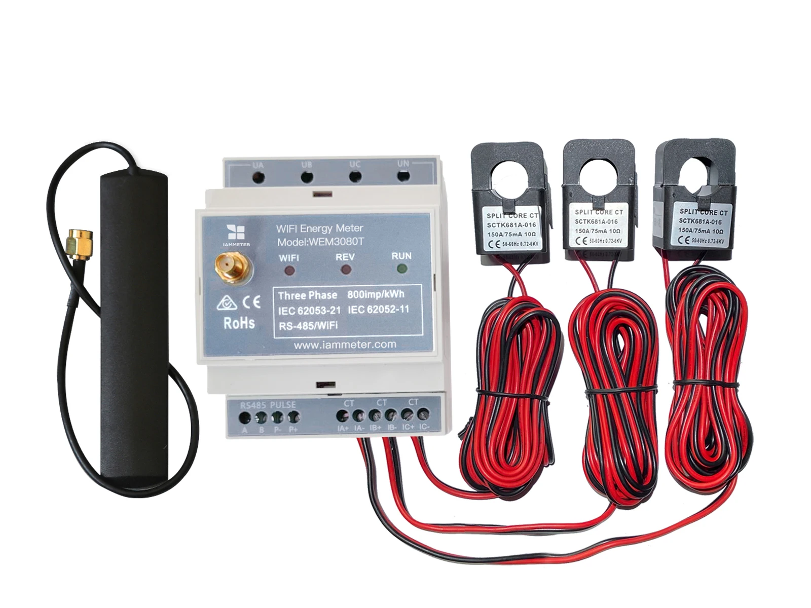 Bi-directional,150A,Din Rail,Home-Assistant,Zabbix,NodeRed,Solar PV,CE,Three Phase Energy Meter,MQTT,WiFi,NEM,Modbus TCP/RTU