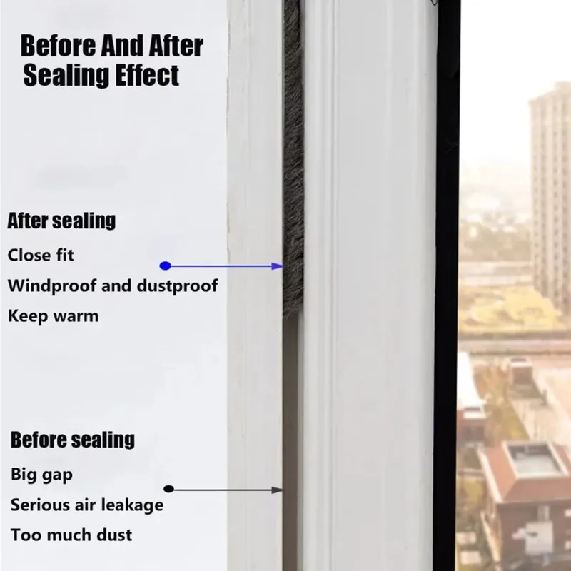 Strong Adhesive And Self-adhesive Wool Strip For Doors And Windows, Windproof, Soundproof, And Soft Wool Strip 5/10/20 Meters