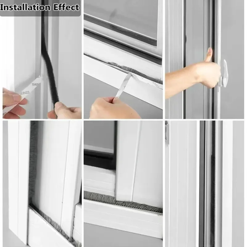 Strong Adhesive And Self-adhesive Wool Strip For Doors And Windows, Windproof, Soundproof, And Soft Wool Strip 5/10/20 Meters