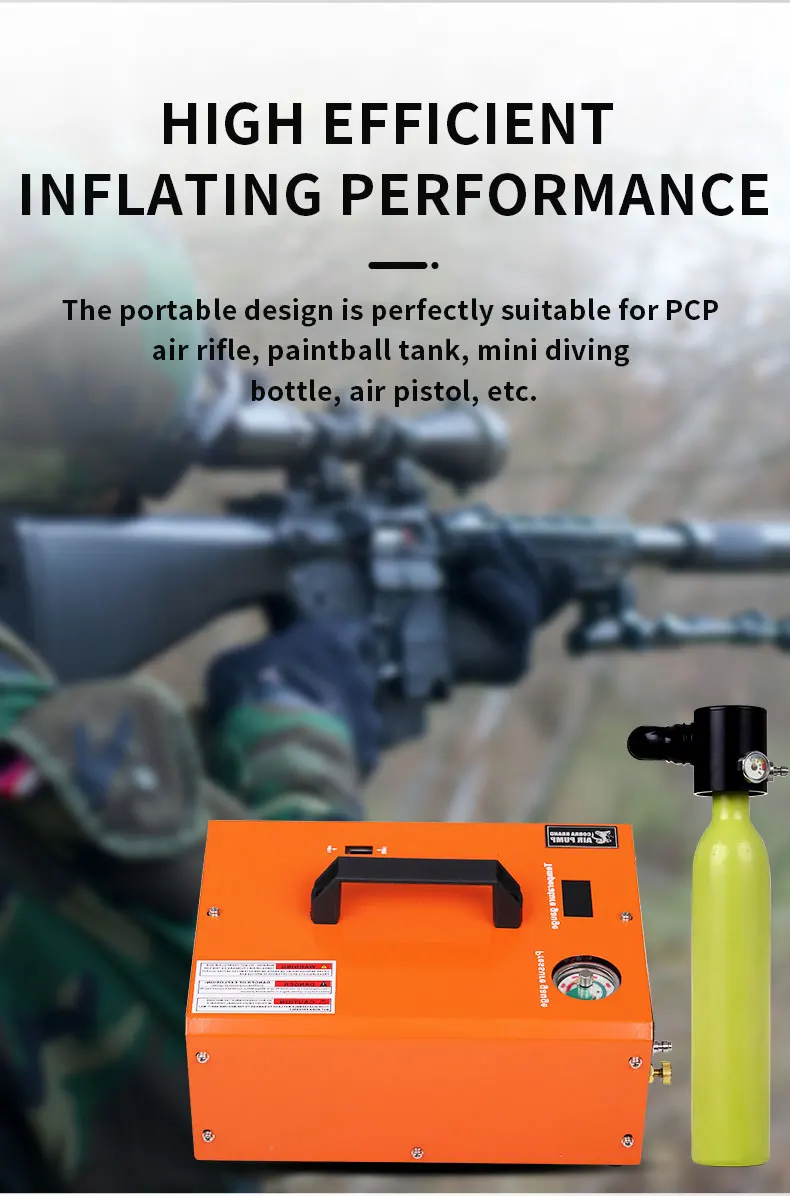 4500Psi 300Bar 110V 220V PCP Air Compressor Pneumatic Rifles High Pressure 12V Vehicle Mounted Pump 30MPA Scuba Diving Shooting