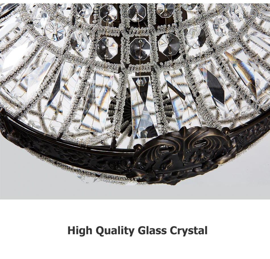 Retro Royal Empire Glass Crystal Chandelier Lights Decor Pendant Ceiling Lamp