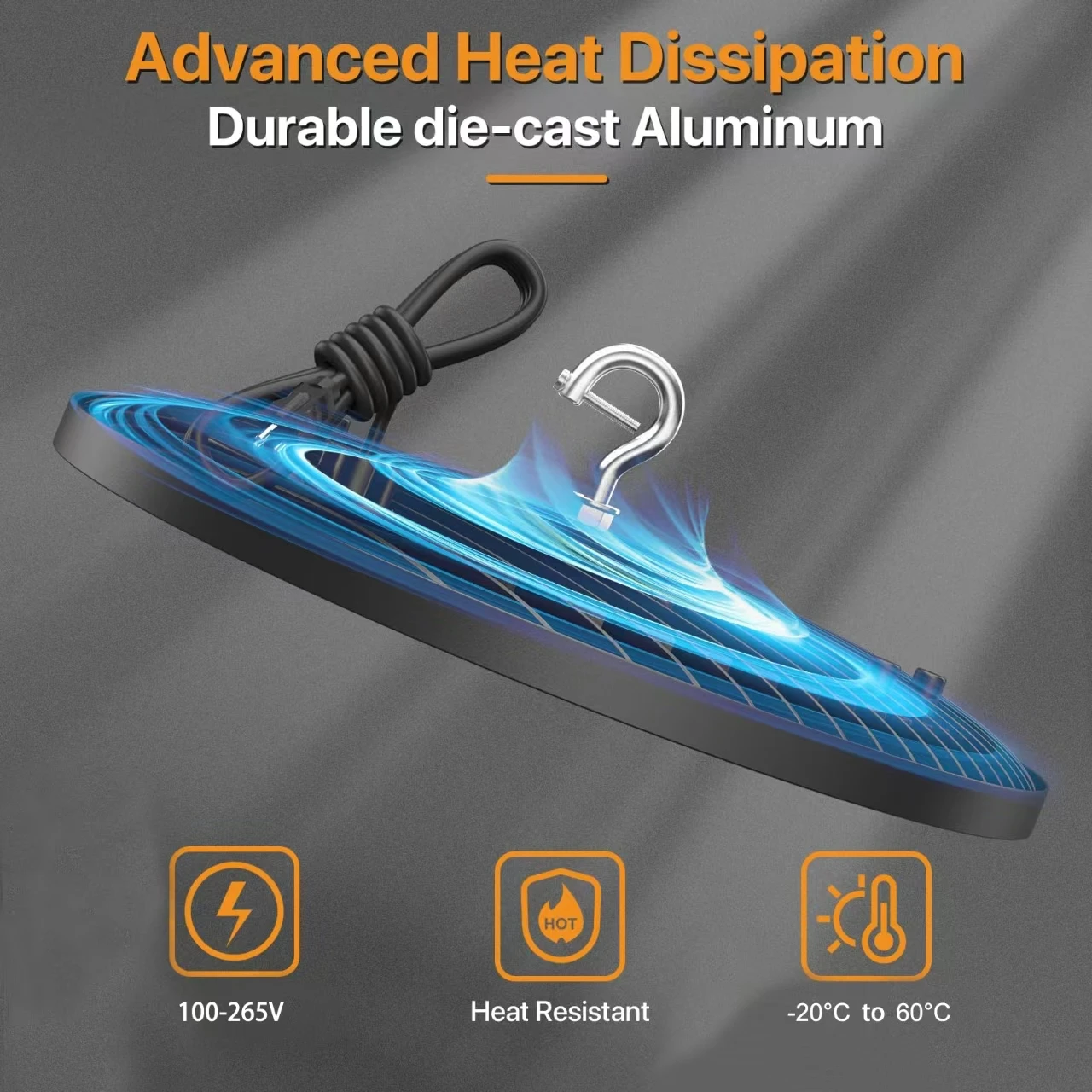 150W High Bay Light - Powerful LED Industrial Lighting for Warehouse, Factory & Workshop. Energy-saving, Long Lifespan & Wide Be