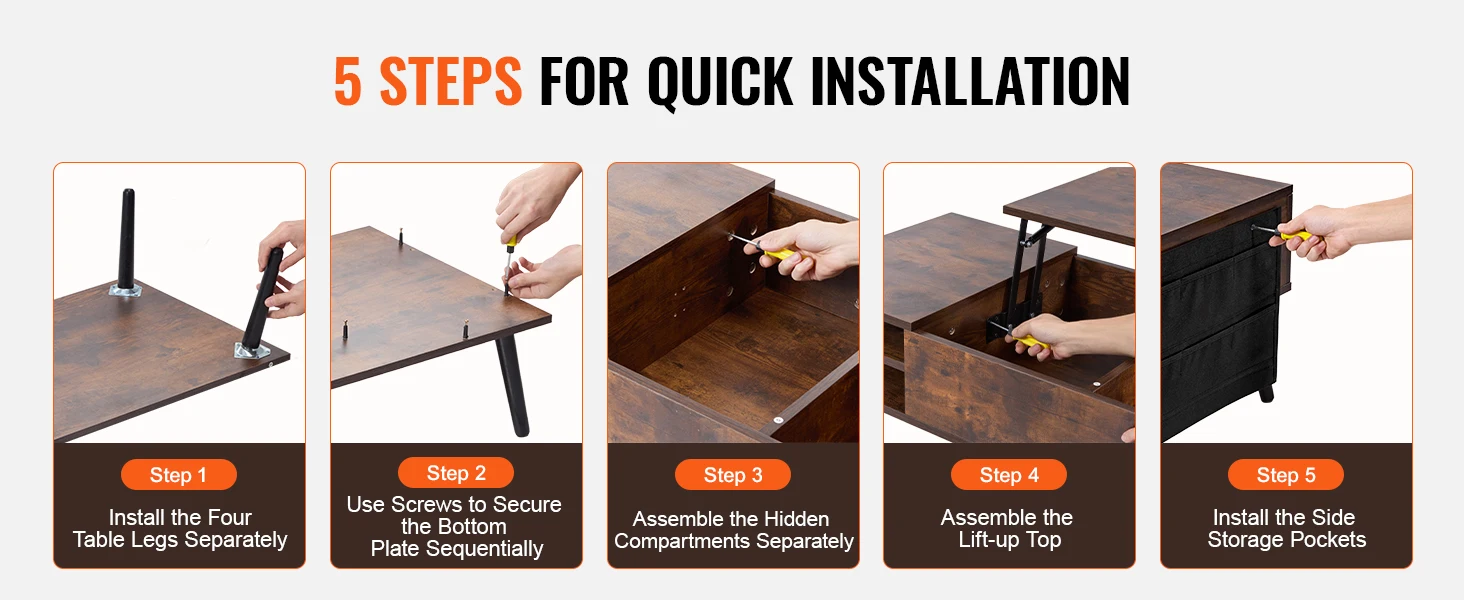 SucceBuy Lift Top Coffee Table Round/Rectangle Coffee Table with Extra Storage Pockets Pop Up/Flipable Coffee Table for Room