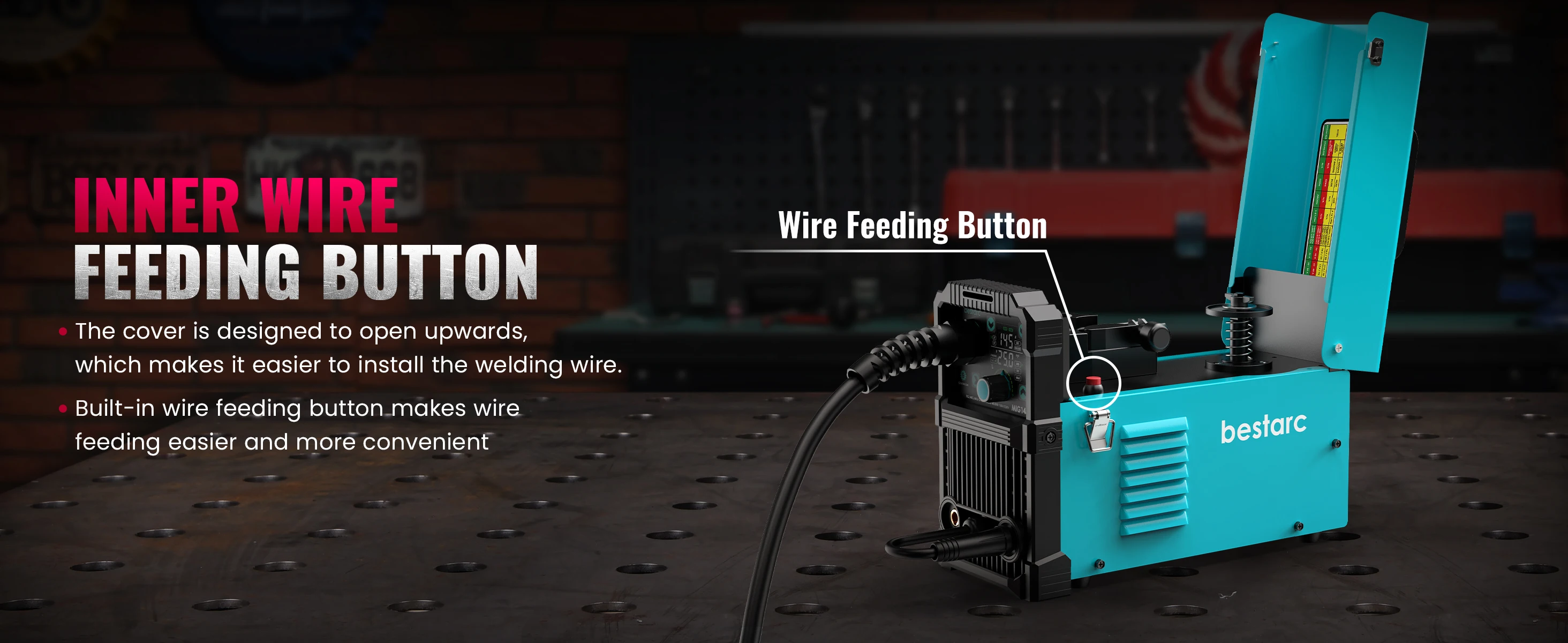 Bestarc MIG145 MIG Welder 220V 145Amp 4-in-1 Welding Machine, Gas & Gasless MIG / Lift TIG / Stick, Digital LED Display
