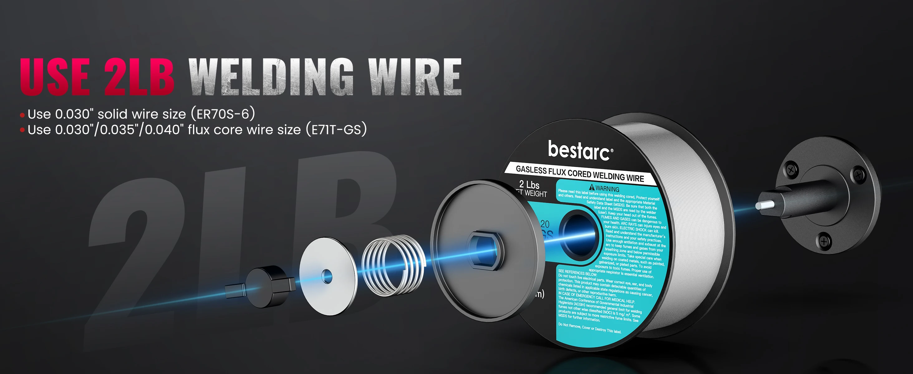 Bestarc MIG145 MIG Welder 220V 145Amp 4-in-1 Welding Machine, Gas & Gasless MIG / Lift TIG / Stick, Digital LED Display