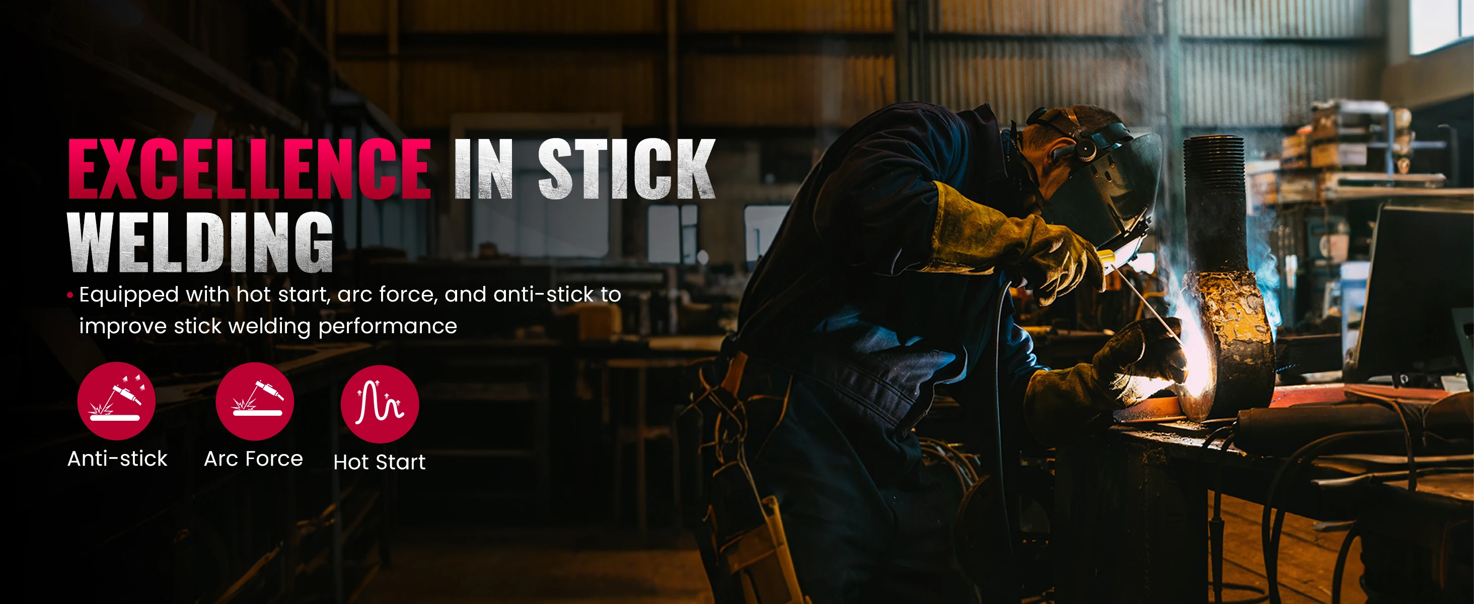Bestarc MIG145 MIG Welder 220V 145Amp 4-in-1 Welding Machine, Gas & Gasless MIG / Lift TIG / Stick, Digital LED Display