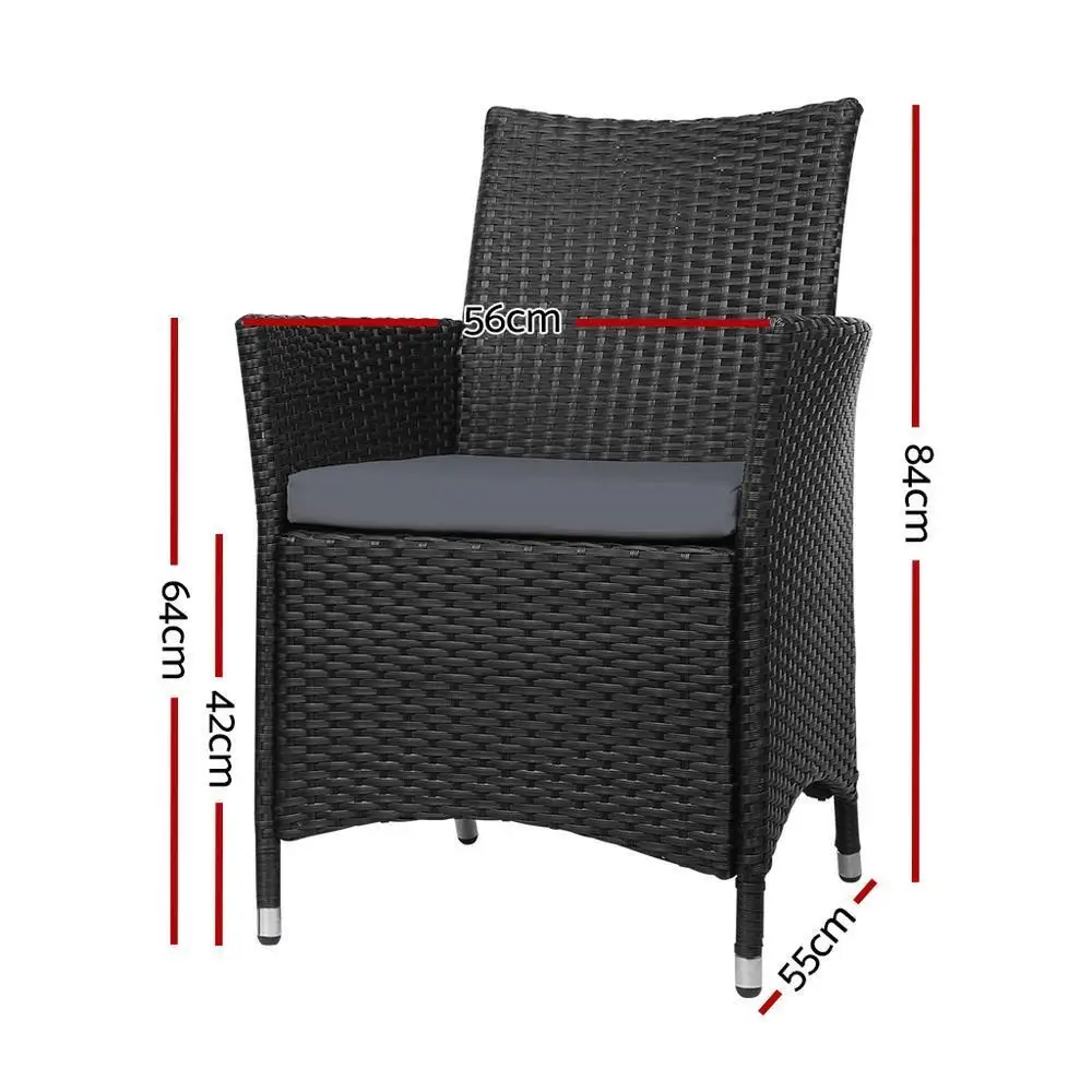 Outdoor Dining Chairs Patio Wicker Garden Cushion 2 Piece Idris Set