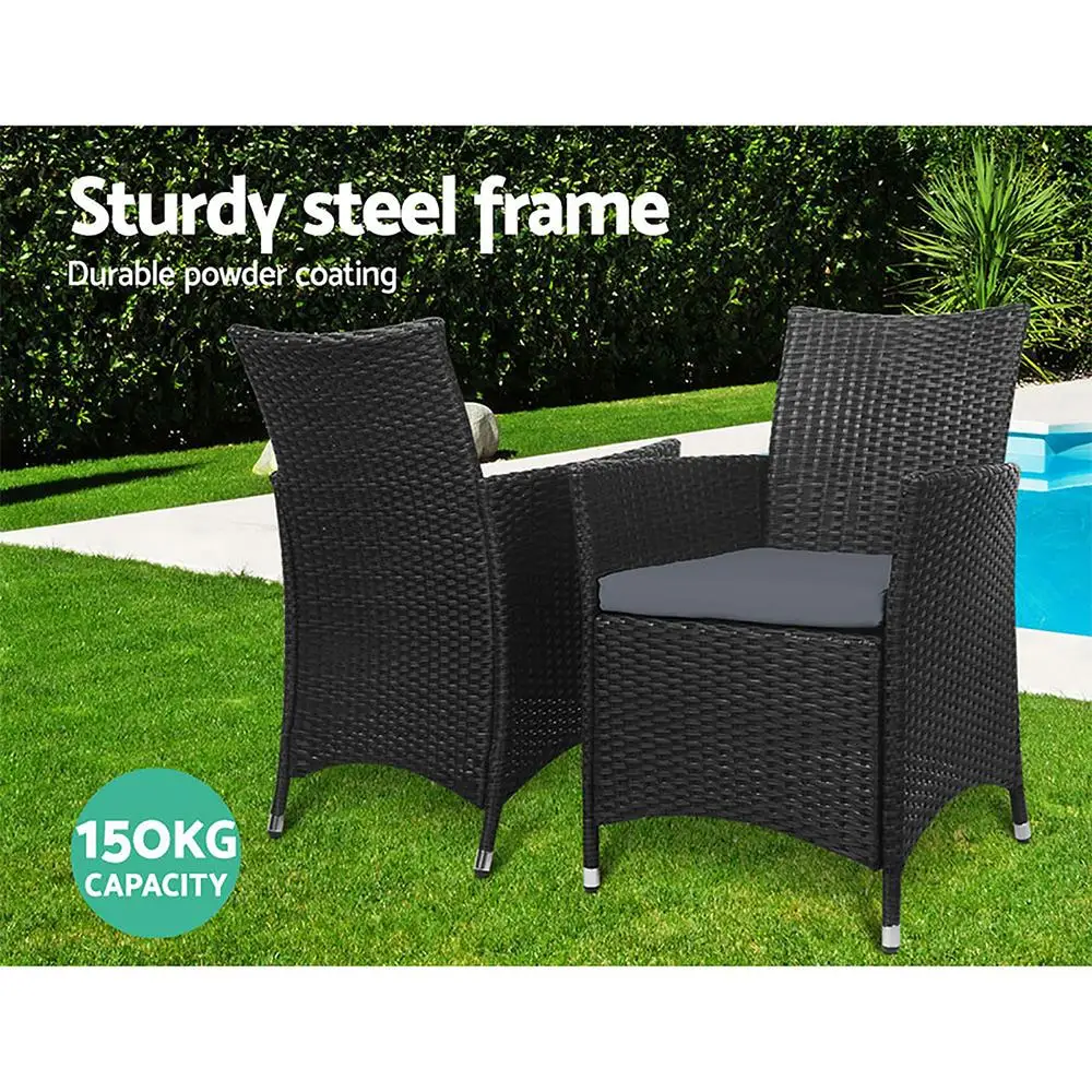 Outdoor Dining Chairs Patio Wicker Garden Cushion 2 Piece Idris Set
