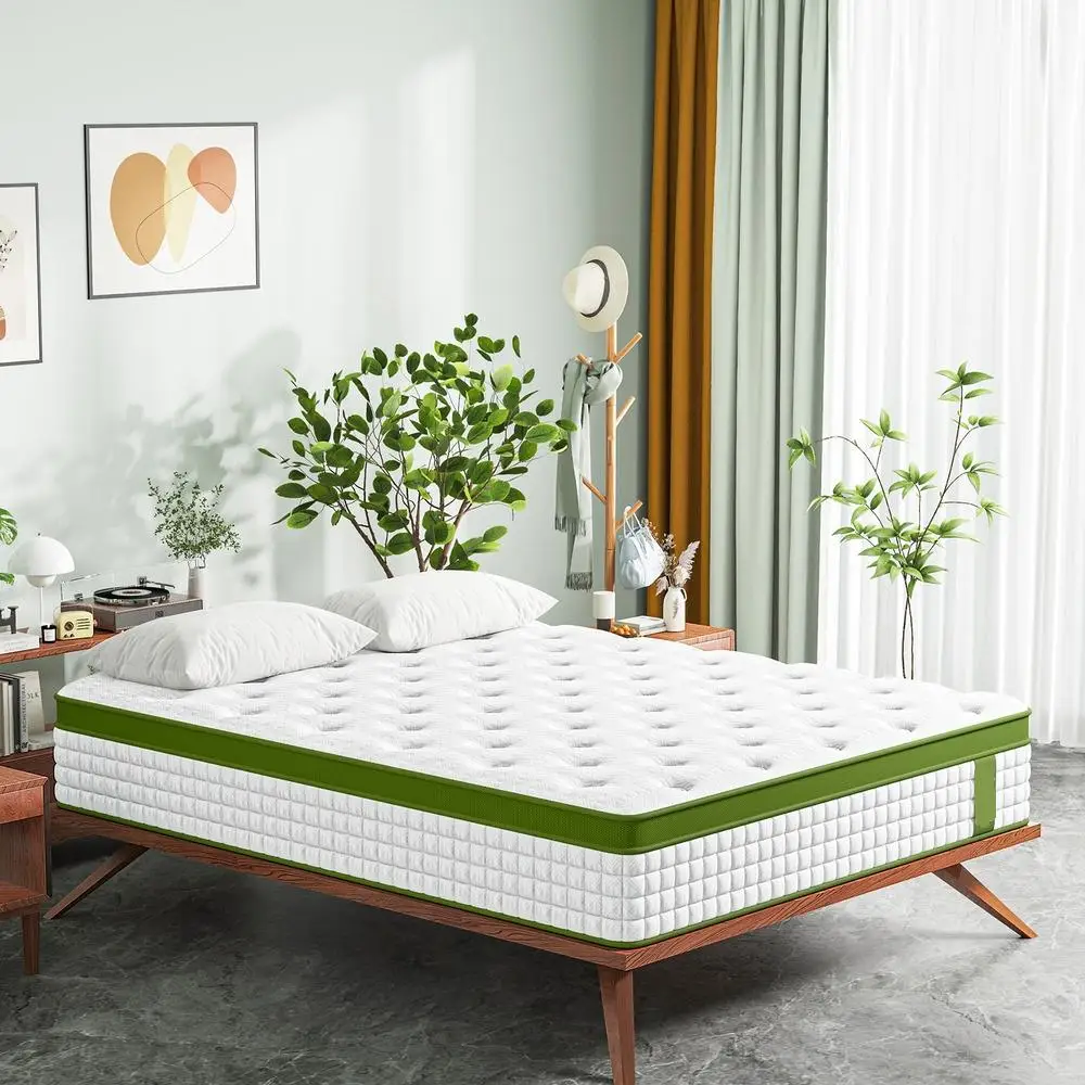 Single 34cm Latex Hybrid Mattress Medium Firm 5 Zone Pocket Spring for pressure Relief Motion Isolation Bed Mattress