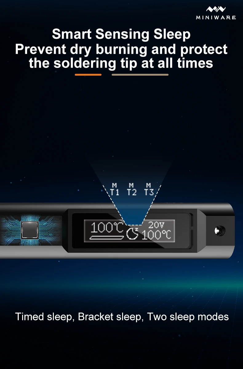 New Original MINIWARE TS21 Soldering Iron Fill Light Digital OLED Screen Multi-Language Smart Sensing Sleep Function Welding Pen DIY Tool Australia Local shipping