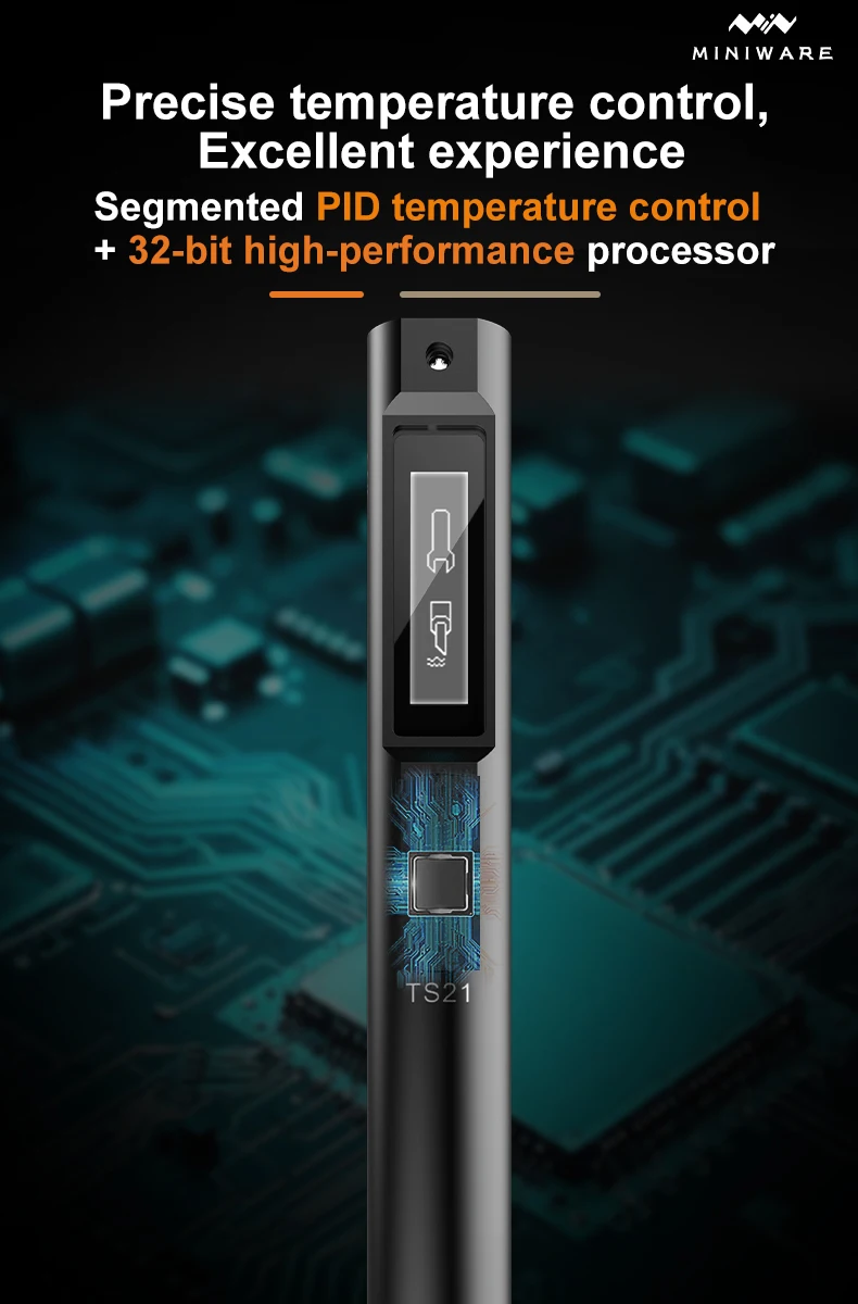 New Original MINIWARE TS21 Soldering Iron Fill Light Digital OLED Screen Multi-Language Smart Sensing Sleep Function Welding Pen DIY Tool Australia Local shipping