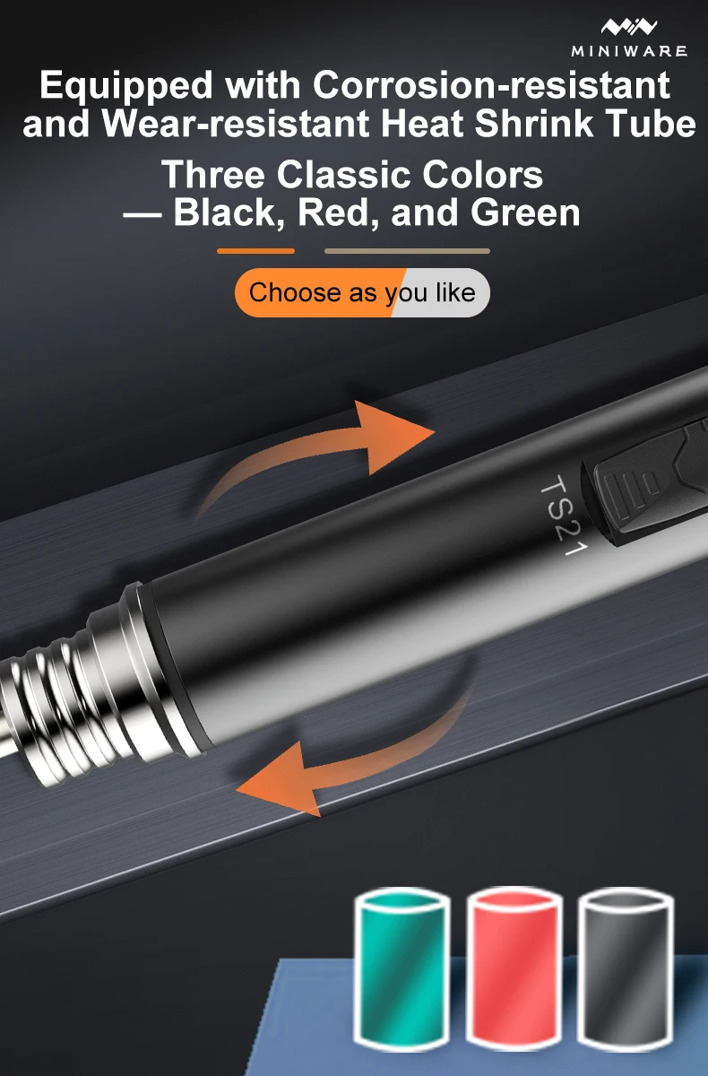 New Original MINIWARE TS21 Soldering Iron Fill Light Digital OLED Screen Multi-Language Smart Sensing Sleep Function Welding Pen DIY Tool Australia Local shipping