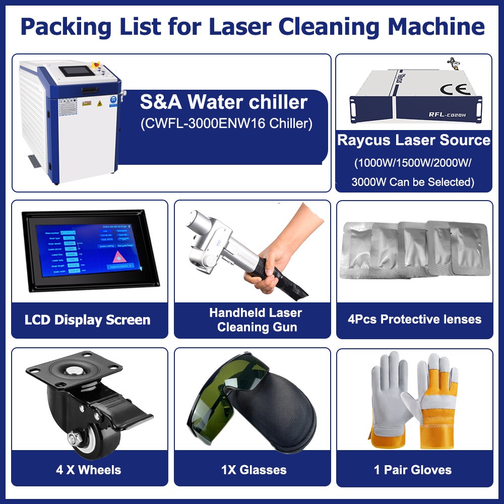3000W Relfar Laser Cleaning Machine Rust Removal Cleaning Width 300MM Rust Removing for Oil Paint Metal Cleaning