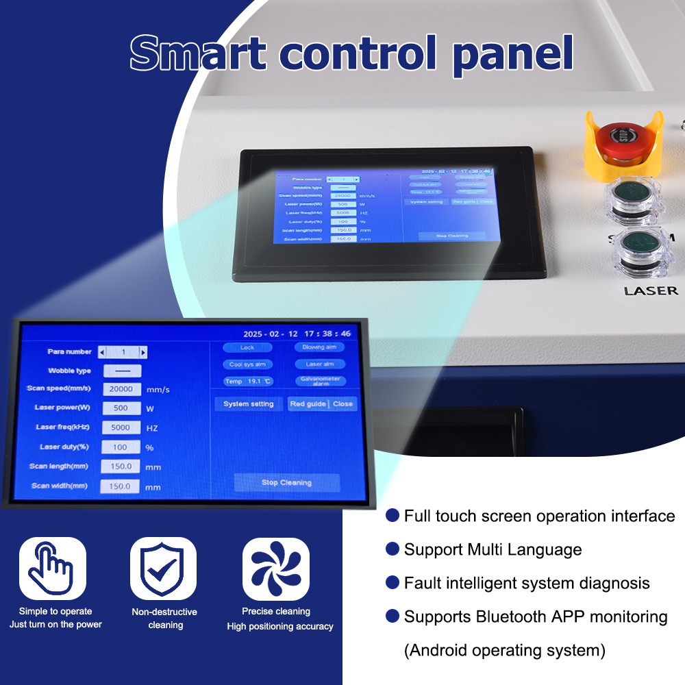 3000W Relfar Laser Cleaning Machine Rust Removal Cleaning Width 300MM Rust Removing for Oil Paint Metal Cleaning