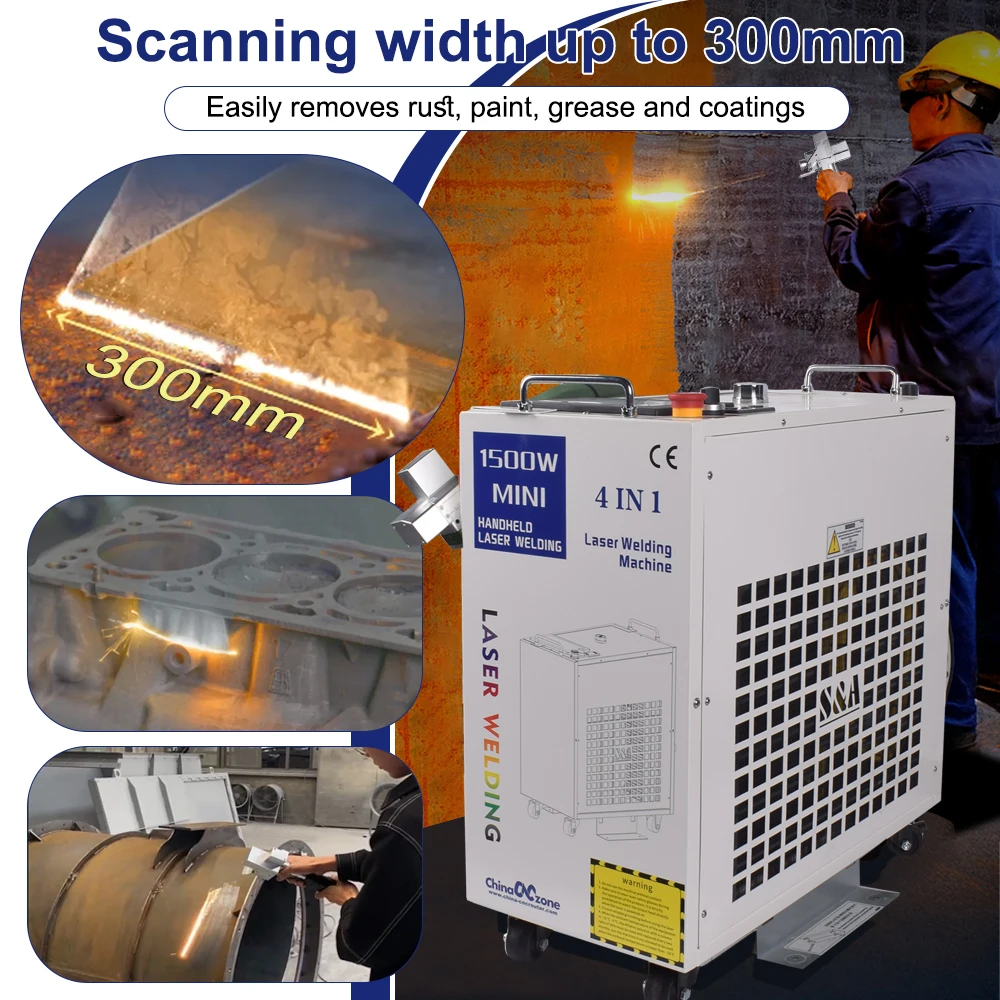 3000W Relfar Laser Cleaning Machine Rust Removal Cleaning Width 300MM Rust Removing for Oil Paint Metal Cleaning