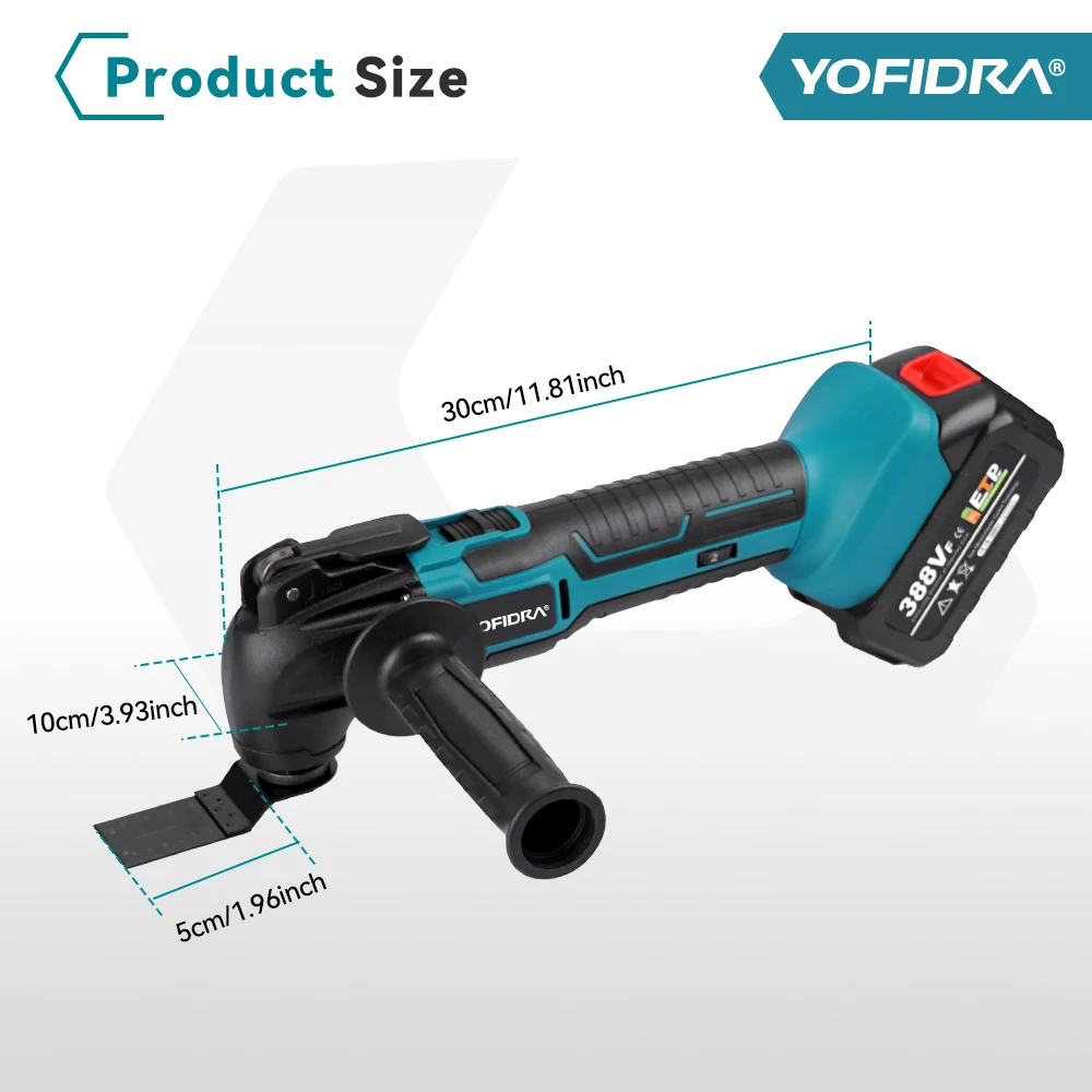 YOFIDRA 6 Gears Oscillating Multi-tool With 20,000 OPM Electric woodworking Renovator Trimmer Saw Tool For Makita 21V Battery