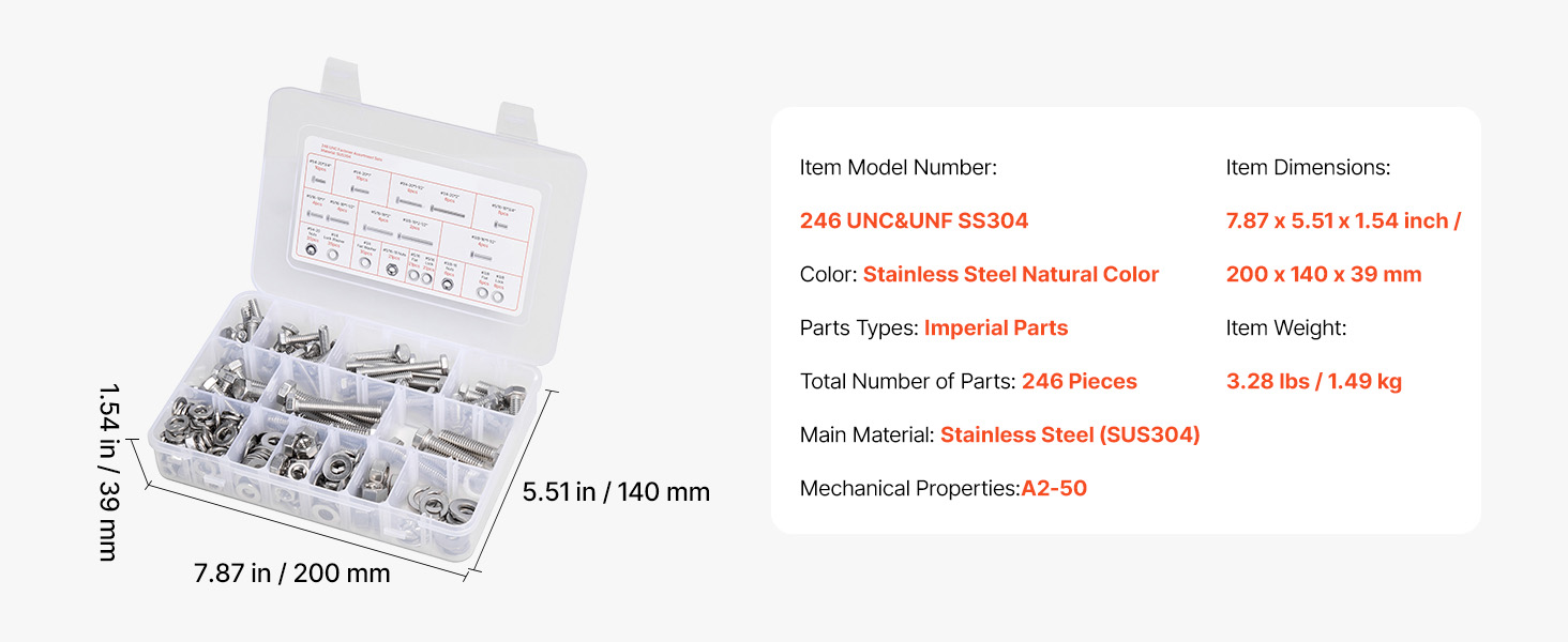 SucceBuy 906 Pcs Bolts and Nuts Assortment Kit Metric Machine Screws and Flat Washers Alloy Steel M4 / M5 / M6/ M8 Multiple Size