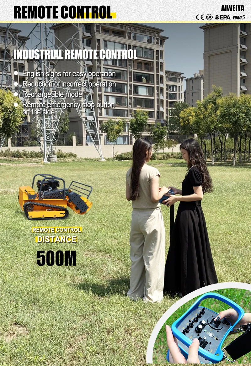 Remote-Controlled Lawnmower, Intelligent Lawn Mowing Robot, Grass Shredder, Zero-Speed Garden Tools, Garden Lawn