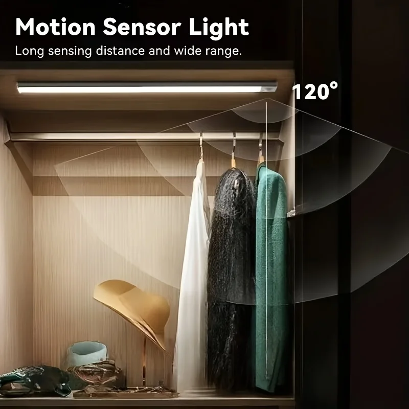 Eight-pack USB rechargeable magnetic LED sensor lights (with spare batteries), wall-mounted, suitable for indoor lighting in bedrooms, kitchens, hallways, staircases, wardrobes, garages, bathrooms, etc. – also functions as a cabinet light strip.