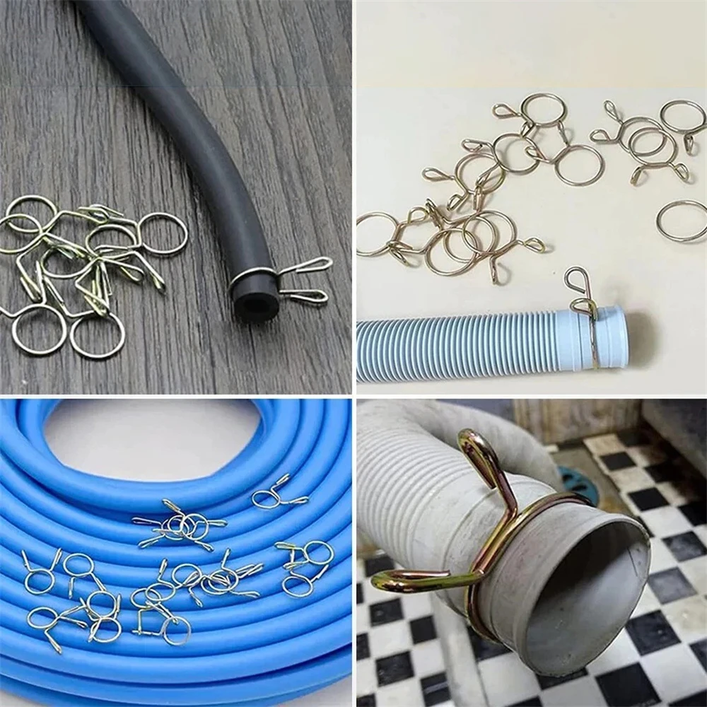 250Pcs Fuel Line Hose Tubing Spring Clips Clamps Assortment Kit for Motorcycle