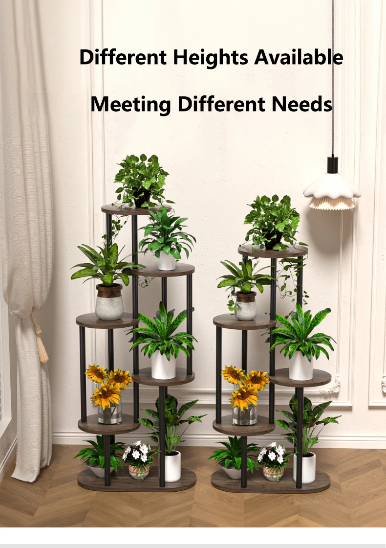 Plant Stand With Tiered Shelves - Indoor/Outdoor Display Rack For Garden, Patio & Home - Brushed Texture Multi-Functional Shelf