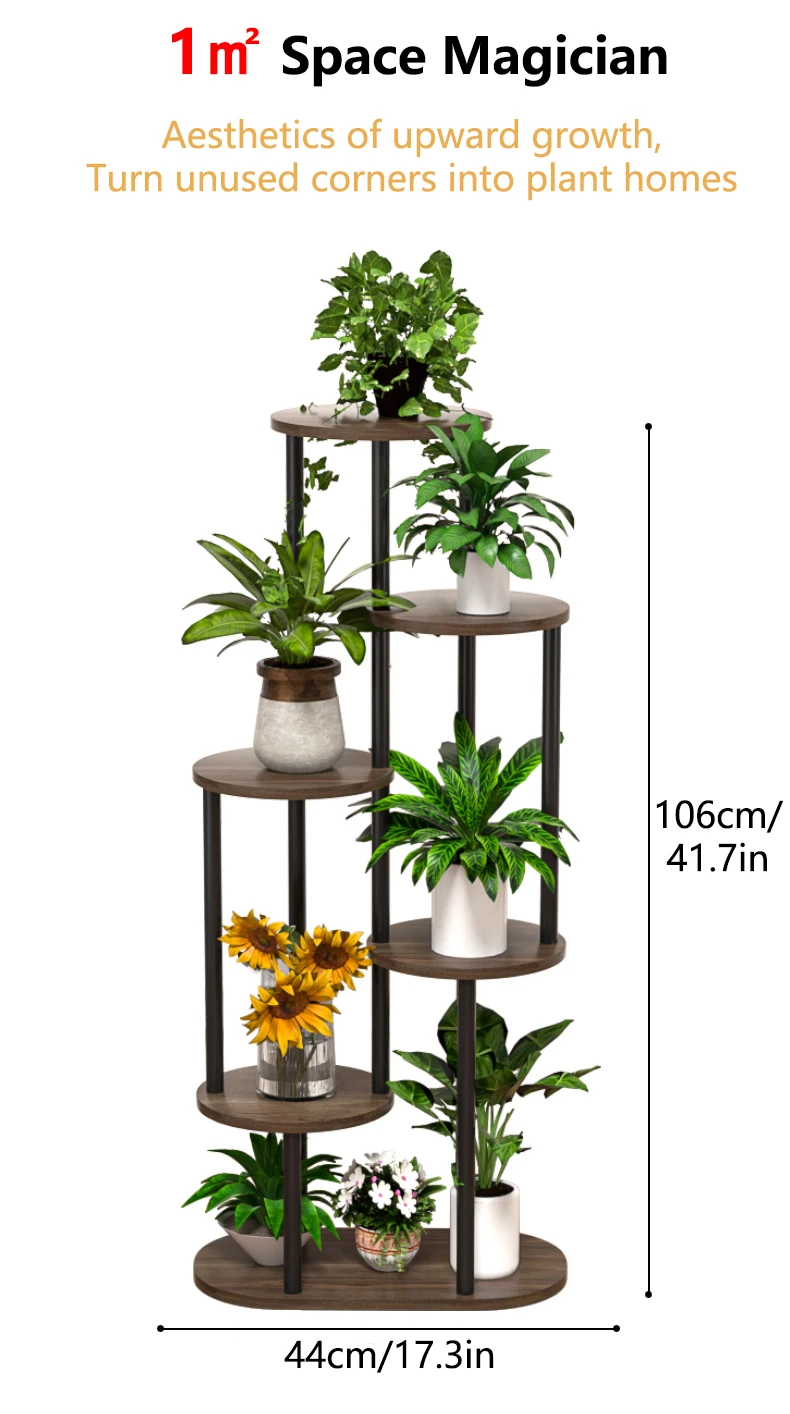Plant Stand With Tiered Shelves - Indoor/Outdoor Display Rack For Garden, Patio & Home - Brushed Texture Multi-Functional Shelf