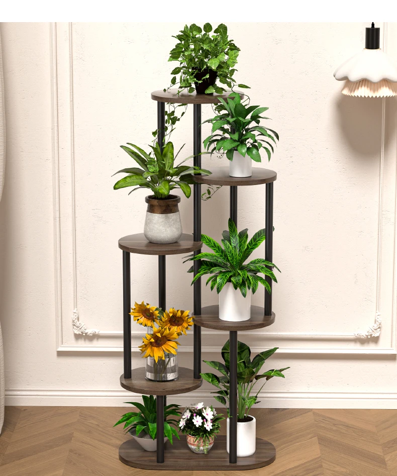 Plant Stand With Tiered Shelves - Indoor/Outdoor Display Rack For Garden, Patio & Home - Brushed Texture Multi-Functional Shelf