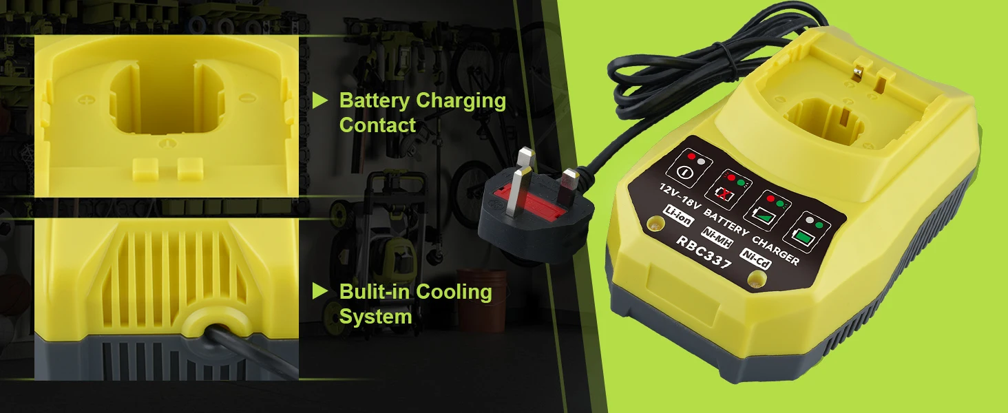 VANON P117B 12V-18V MAX Battery Charger Replace for Ryobi P102 P105 P106 P108 P189 P190 P191 P197 PBP002 PBP005 Tool Battery pin