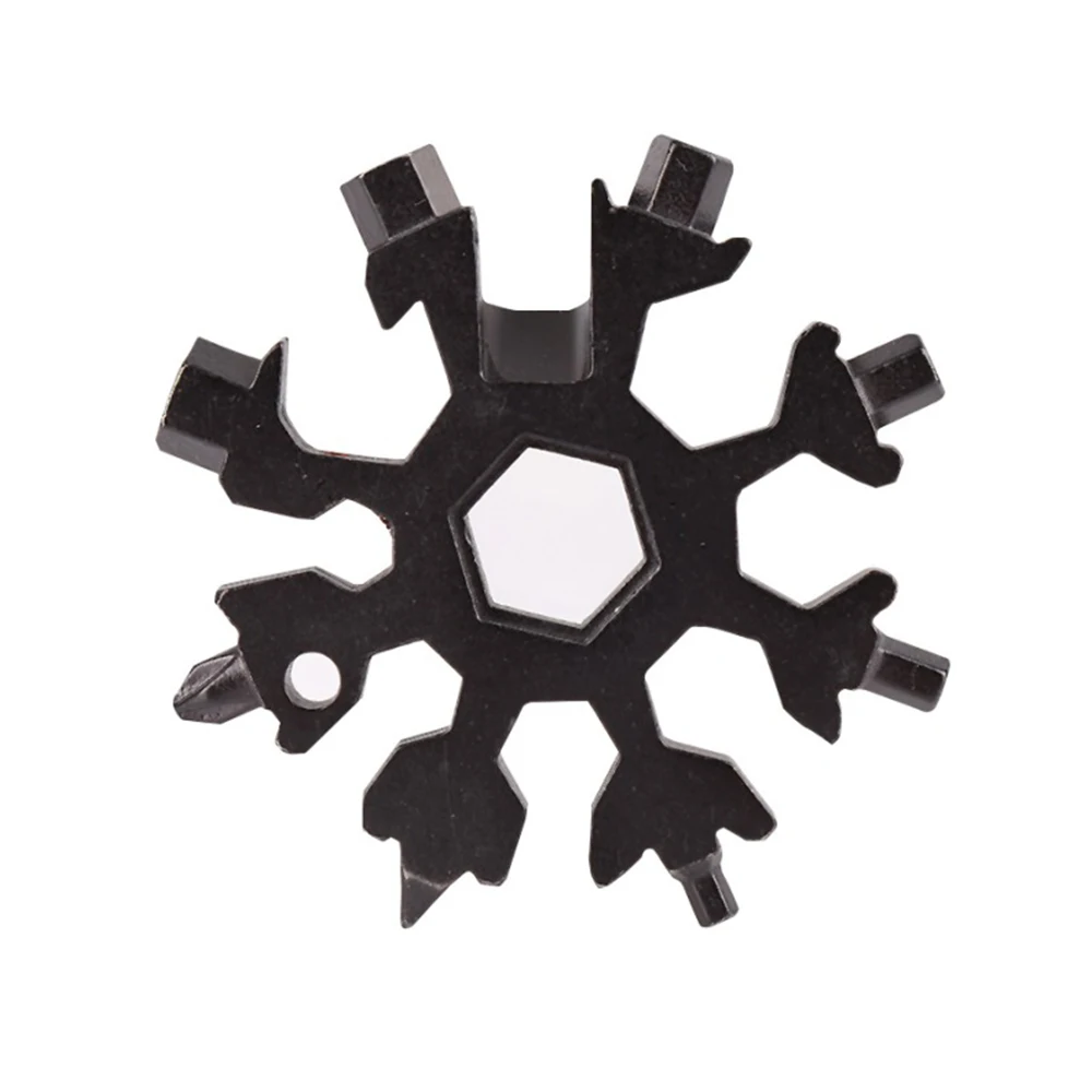 5PCS Snowflake Shape Key Chain Screwdriver Stainless Tool Multi-Tool 18 in 1 Portable
