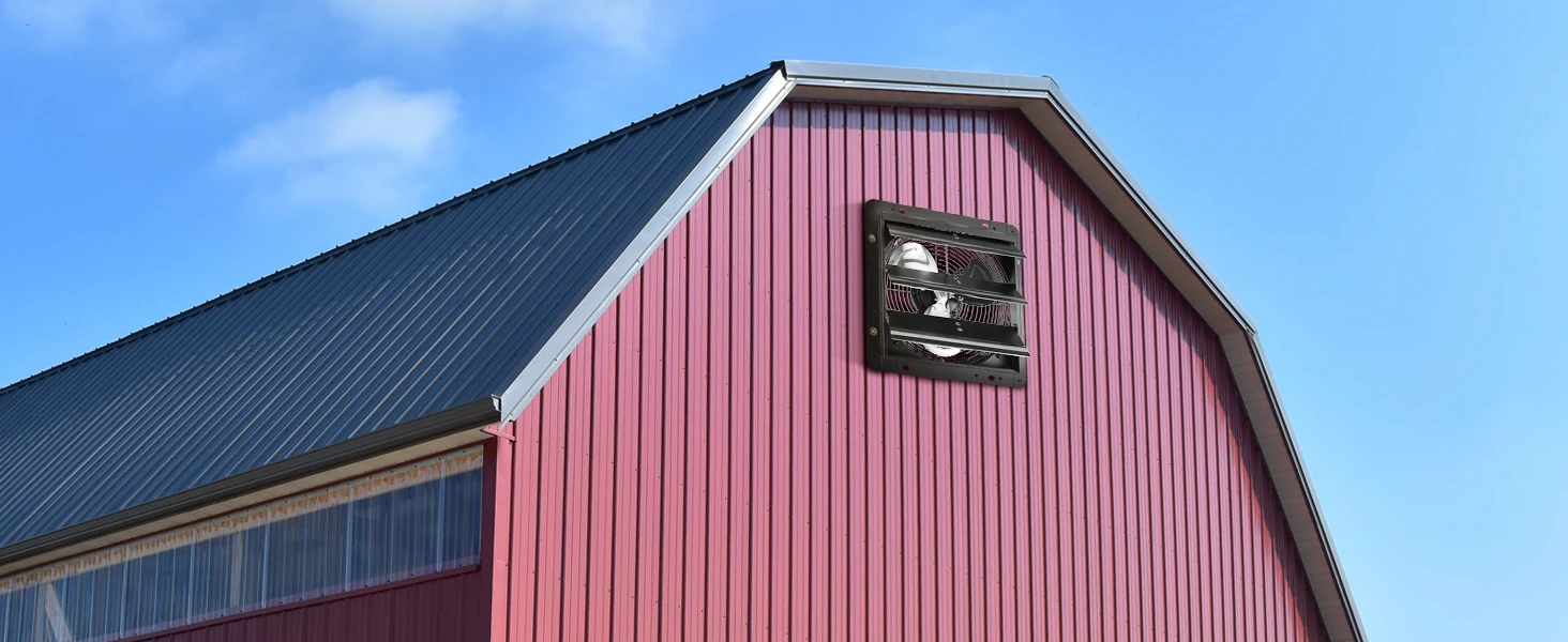 SucceBuy Shutter Exhaust Fan 12'' with Temperature Humidity Controller EC/AC-motor 940 CFM 10 Speed Adjustable Wall Mount Attic