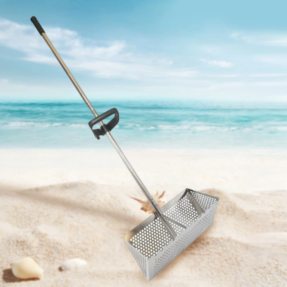 Stainless Steel Sand Screen Foldable Beach Shark Tooth Screen Shell Shovel Sand Filting Rake Beach Shovel And Screening Gear