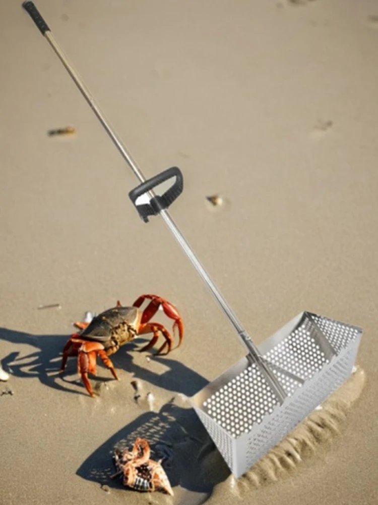 Stainless Steel Sand Screen Foldable Beach Shark Tooth Screen Shell Shovel Sand Filting Rake Beach Shovel And Screening Gear