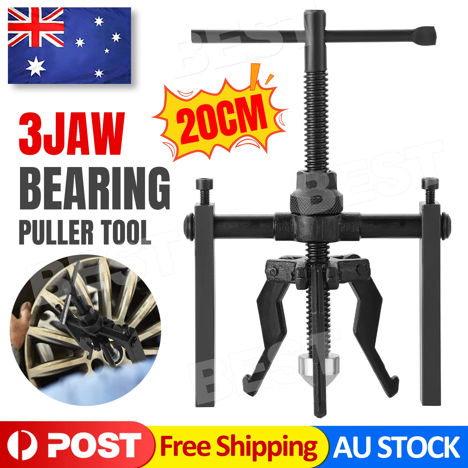 3 Jaw Pilot Bearing Puller Inner Wheel Gear Extractor Bushing Remover Tool Kit