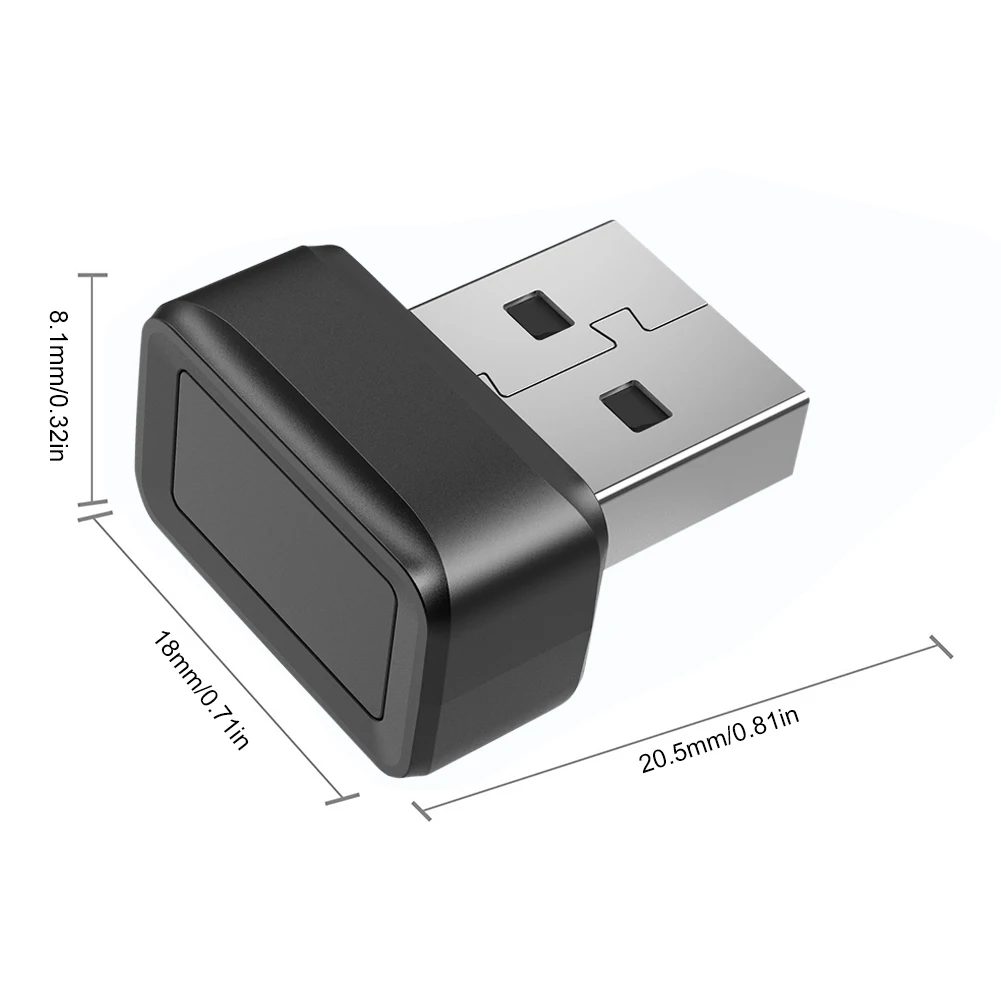 USB Fingerprint Key Reader Anti-Spoofing Portable Security Key Windows Hello Biometric Mini Security Key Dongle for PC Or Laptop