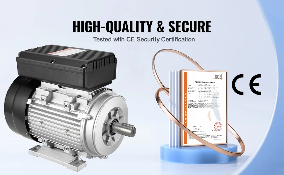 SucceBuy 1.1 KW Electric Motor AC Air Compressor Motor Single Phase 24 mm Keyed Shaft CW/CCW Rotation for Agricultural Machinery