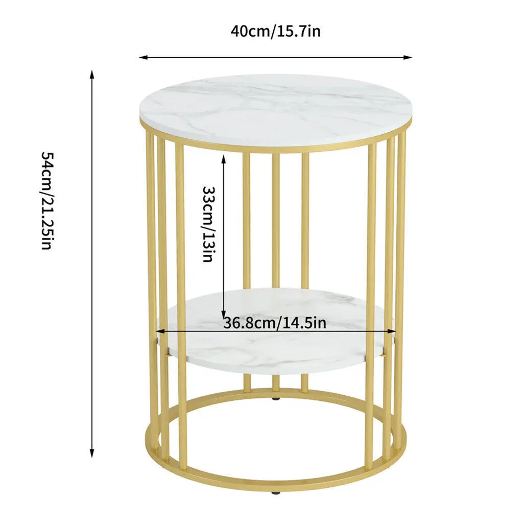 Side table luxury marble coffee table sofa table bronze metal frame modern