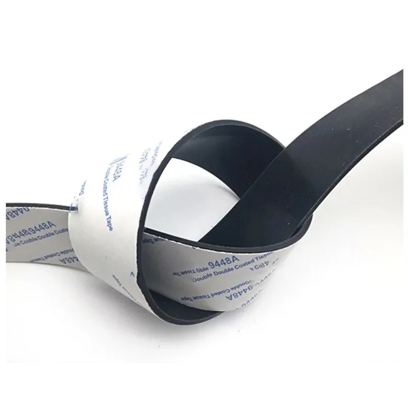Black Silicone Rubber Strip Self Adhesive Seal Gasket Anti-skid Shock Absorption Sealing Strip Thickness 1/2/3/mm Length 50cm