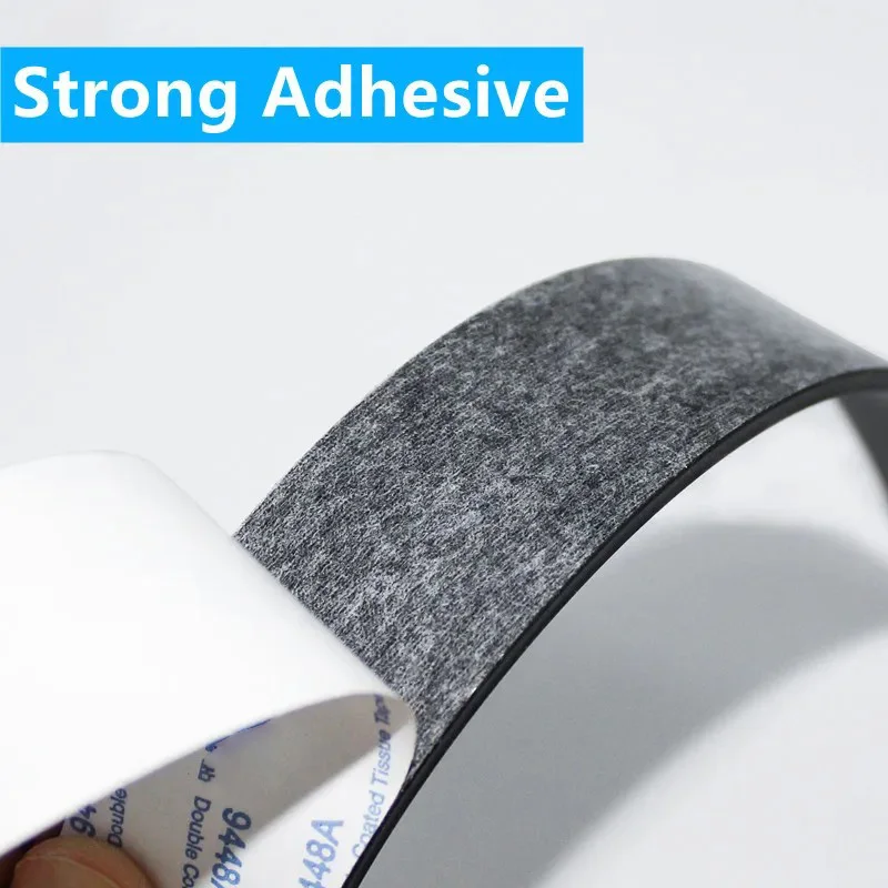 Black Silicone Rubber Strip Self Adhesive Seal Gasket Anti-skid Shock Absorption Sealing Strip Thickness 1/2/3/mm Length 50cm
