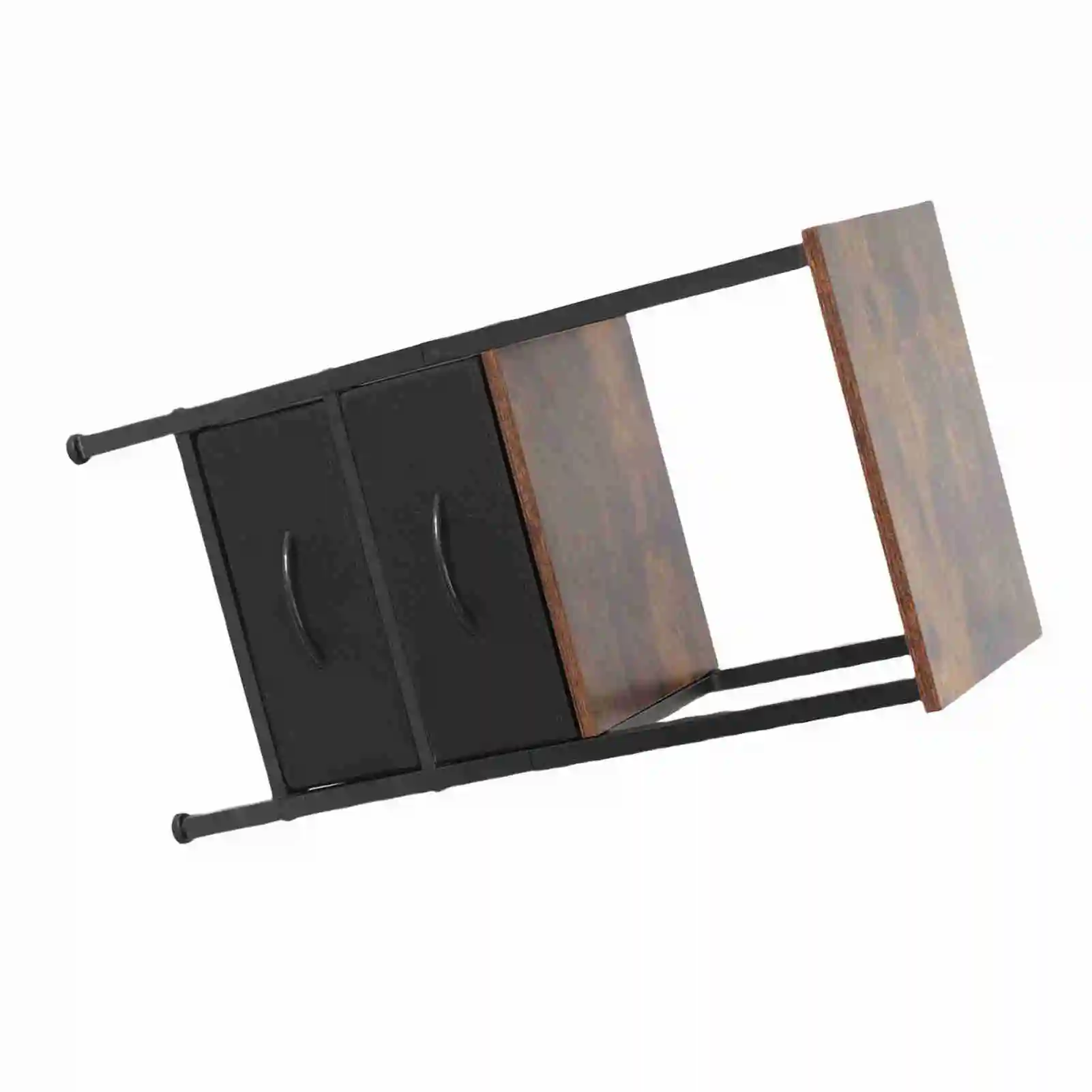 Night Stand for Bedroom MDF Carbon Steel Bedside Table with 2 Canvas Drawers for Living Room Dorm