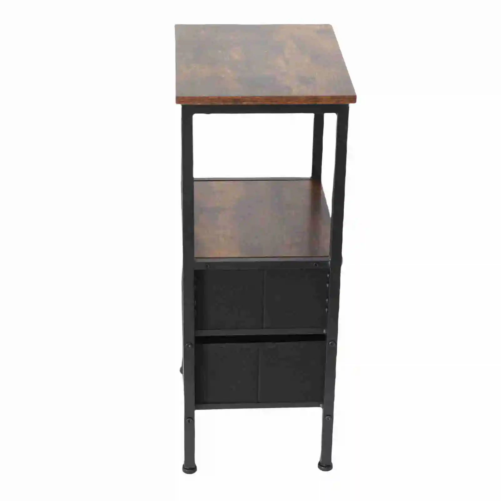 Night Stand for Bedroom MDF Carbon Steel Bedside Table with 2 Canvas Drawers for Living Room Dorm