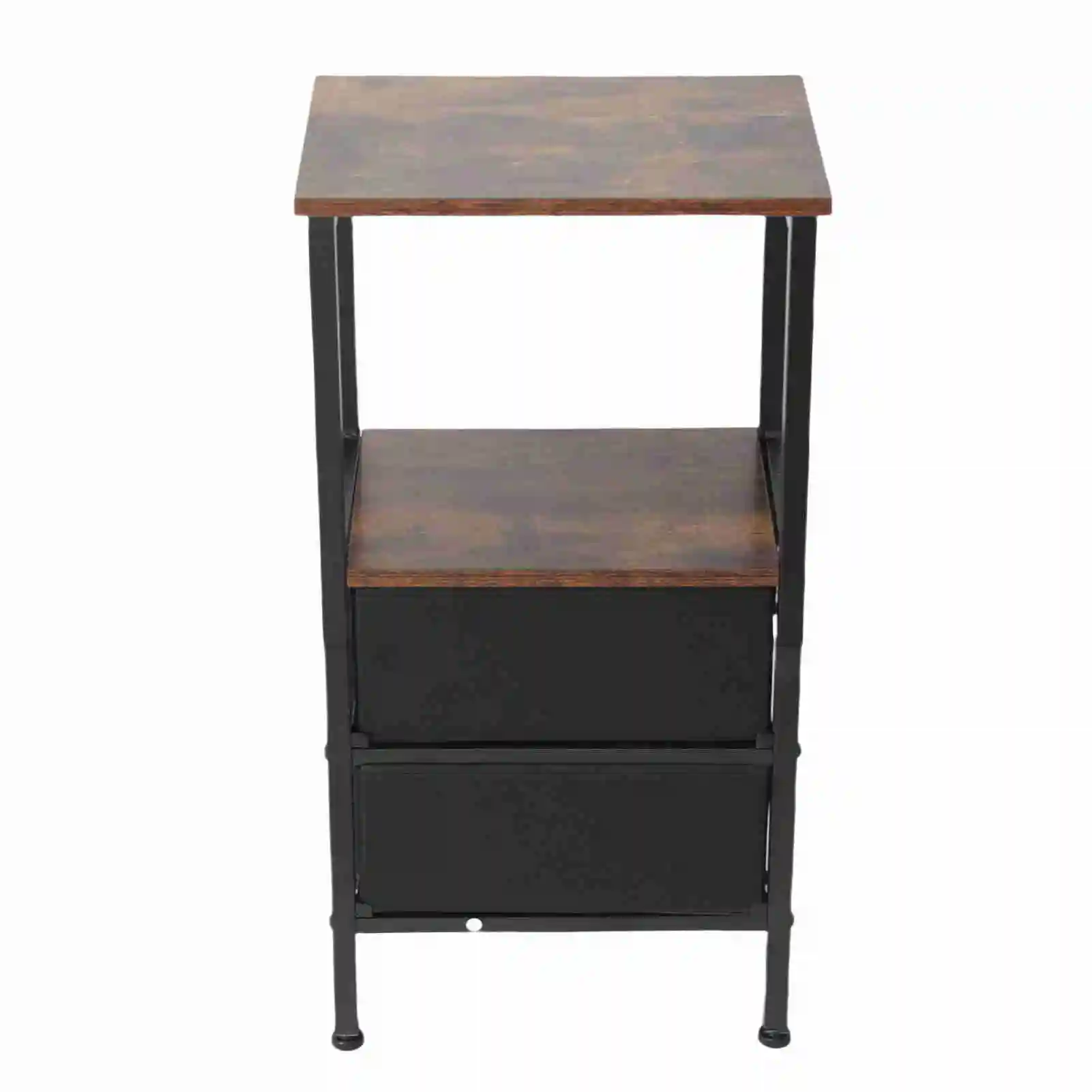 Night Stand for Bedroom MDF Carbon Steel Bedside Table with 2 Canvas Drawers for Living Room Dorm